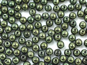 Round Beads Luster - Metallic Olivine 4 mm - opakowanie - 2868794624