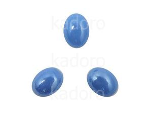 Kaboszon ceramiczny lazurowy perowy owal 10x8 mm - 8 sztuk - 2833611488