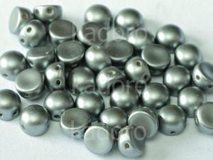 2-hole Cabochon Pastel Silver 6mm - 2 sztuki - 2861818234