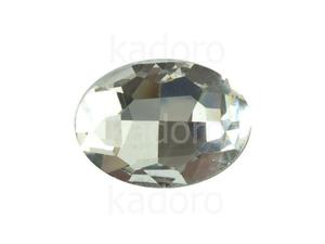 Szklany kamie fasetowany owal 25x18mm Crystal F - 1 sztuka - 2863905071