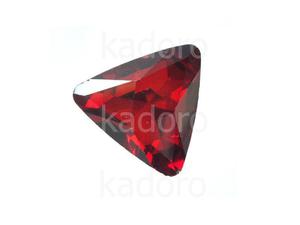 Szklany kamie fasetowany trjkt Red F 18 mm - 1 sztuka - 2878752986