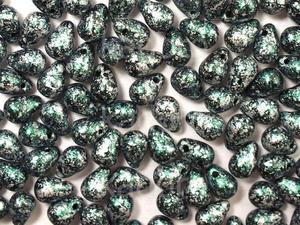 Puffy Teardrops Metallic Marble Green 6x4mm - 20 sztuk - 2834936954