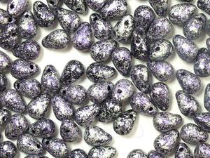 Puffy Teardrops Metallic Marble Violet 6x4mm - 20 sztuk - 2834936957