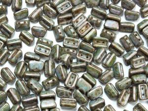 Roofy Beads Green Luster Picasso 8x5 mm - 20 sztuk - 2835180983