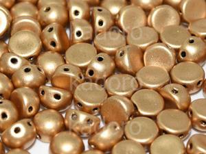 2-hole Cabochon Matte Metallic Flax 6mm - 2 sztuki - 2876470894