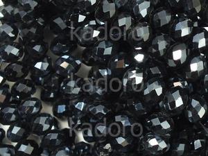 Szklane oponki fasetowane antracytowe 6x5 mm - sznur - 2873839068