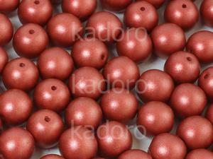 Round Beads Shine Satin Metallic Rust 8 mm - 10 sztuk - 2849887609