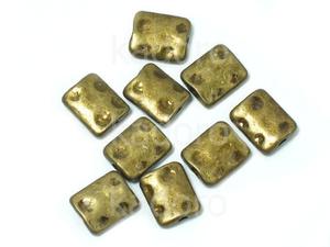 Koralik ozdobny paski 10x8x3 mm kolor mosidz - 4 sztuki - 2852652227