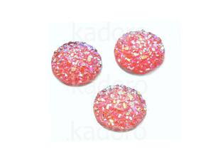 Kaboszon akrylowy druzy rowy 12 mm - 2 sztuki - 2874030558