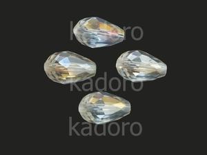 Krople fasetowane 15x10 mm krysztaowe opalizujce - 4 sztuki - 2873090435