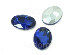 Szklany kamie fasetowany owal 18x13mm Cobalt F - 1 sztuka - 2875072353