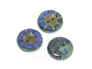 Table Cut Button Opaque Navy Blue - Picasso 14 mm - 1 sztuka - 2876470911