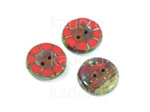 Table Cut Button Opaque Red - Picasso 14 mm - 1 sztuka - 2876470914