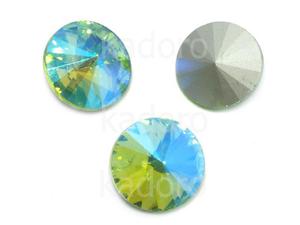 Szklane Rivoli 12 mm Peridot - Blue Mist F - 2 sztuki - 2878753003