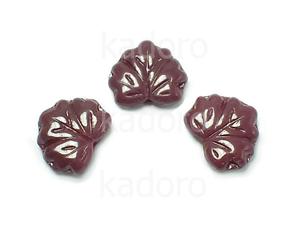 Maple Leaves Opaque Dark Cherry 13x11mm - 2 sztuki - 2876250753