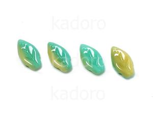 Leaves Opaque Turquoise - Ivory 10x6mm - 10 sztuk - 2876250756