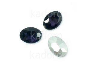 Szklany kamie fasetowany owal 14x10mm Tanzanite F - 2 sztuki - 2869723315