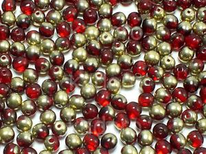 Round Beads Gold 1/2 Coated Siam Ruby 4 mm - opakowanie - 2871661544