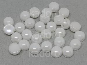 2-hole Cabochon Chalk White Shimmer 6mm - 2 sztuki - 2874486749