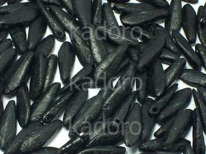 Dagger Beads Etched Jet 16x5mm - 10 sztuk - 2874486753