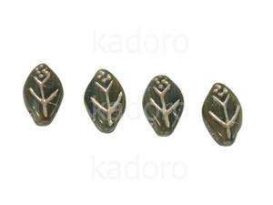 Leaves Khaki Grey - Pewter Inlay 12x7mm - 6 sztuk - 2876250812