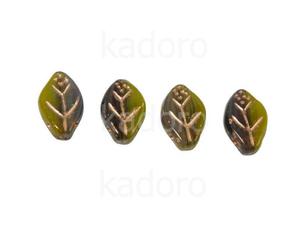 Leaves Lavender Honey - Copper Inlay 12x7mm - 6 sztuk - 2876250814