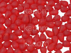 Teardrops Matte Siam Ruby 6x4mm - 20 sztuk - 2876470952