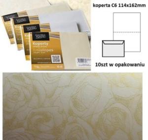 Koperta / koperty ozdobne C6 - Re krem - opk 10szt/120g - 2833520267