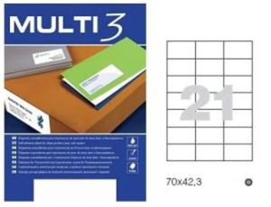 etykieta 70x42,3 - 100ark A4 etykiety Multi-3 *odpowiednik SINEL 20156 - 2833518989