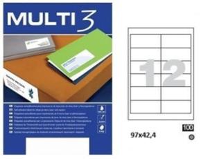 etykieta 97x42,4 - 100ark A4 etykiety Multi-3 *odpowiednik SINEL 20158 - 2833518991