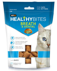 Vetiq Przysmaki dla kotw i kocit wiey oddech i zby Healthy Bites Breath Dental For Cats Kitten 65g - 2878209008