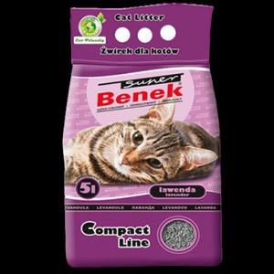 wirek dla kota bentonitowy Super Benek COMPACT LAWENDOWY 5l - 2878465656