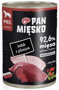 Pan Misko Karma mokra dla psa Indyk z jeleniem puszka 400g - 2878210209