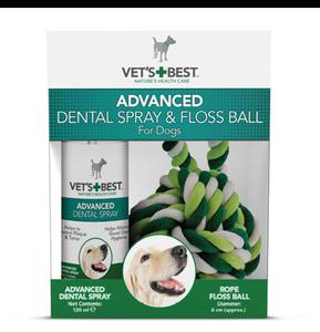 VET'S BEST Zestaw Spray dentystyczny dla psw 120ml i Pika sznurkowa 6cm - 2875746436