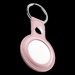 KeyBudz AirTag Keyring - skrzane etui ochronne do AirTag (blush pink) - 2876147264