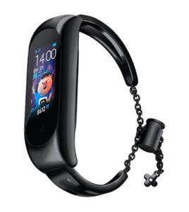 Bransoleta opaska metalowa acuszek pasek do Xiaomi Mi Band 6 / 5 / 4 / 3 (czarna) - 2876059728