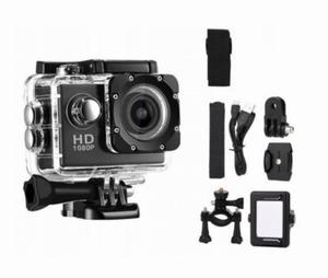 KAMERA SPORTOWA wodoodporna FULL HD TYPU GOPRO 1080P 2" czarna + akcesoria - 2878417520