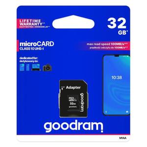 PENDRIVE Karta pamici Goodram Microcard 32 GB micro SD HC UHS-I class 10, adapter SD - 2862986582