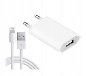 ZESTAW: adowarka sieciowa 1A + Kabel LIGHTNING 1m do iPhone iPad iPod AirPods - 2873542160