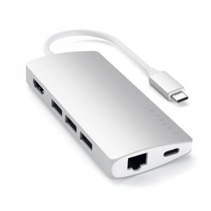 Satechi Aluminium Multiport Adapter V2 - aluminiowy adapter do urzdz moblinych USB-C ( USB-C, 3x USB-A, 4K HDMI, czytnik kart micro/SD, Ethernet) ( - 2875282400