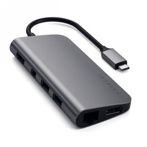 Satechi Type -C Multimedia Adapter - aluminiowy adapter multimedialny(USB-C PD, 3x USB-A, HDMI 4K, czytnik kart micro/SD, mini DisPlay port, Ethernet) - 2876356040