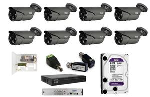 BCS-TQE3200IR3 analogowy zestaw na 8 kamer tubowych BCS 3,6mm, IR 40m, 2Mpx. Idealny do dozoru zabudowa placw zabaw i osiedli. - 2855508924
