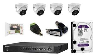 DS-2CE56H1T-IT3 5 MPx IP67 IR40 analogowy kompletny zestaw na 4 kamery kopuowe Hikvision 5Mpx....