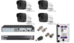 DS-2CE16D8T-IT5E ZESTAW DO MONITORINGU HIKVISION 4 KAMERY 2 MPIX IR 80M POC Idealny do monitoringu firmy - 2868740117