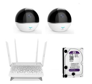 Zestaw 2 kamer WIFI monitoring EZVIZ 2MPX do gabinetu biura firmy - 2868740408