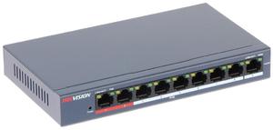 DS-3E0109P-E/M 8 portowy switch PoE 1x Uplink Ochrona przed przepiciami Hikvision - 2868740480