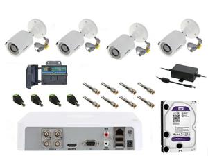 Tani zestaw monitoringu na 4 kamery HD-TVI z dyskiem 1TB w jakoci FULL HD - 2868740509