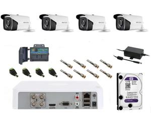 Gotowy do montau monitoring HD-TVI Hikvision na 4 kamery tubowe i dysk 1TB - 2868740511