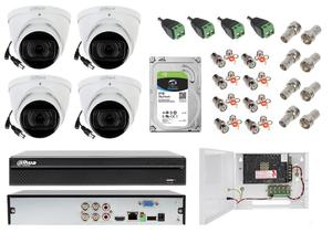 ZESTAW DO MONITORINGU Dahua 4x kamera nocna Motozoom HAC-HDW1400T-Z-A-2712, 4 Mpx, promiennik na 60 metrw, mikrofon - 2868740941