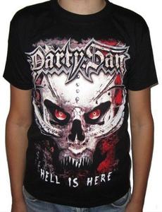 T-shirt rockowy z dwustronnym nadrukiem CZASZKA HELL IS HERE - 2829283635